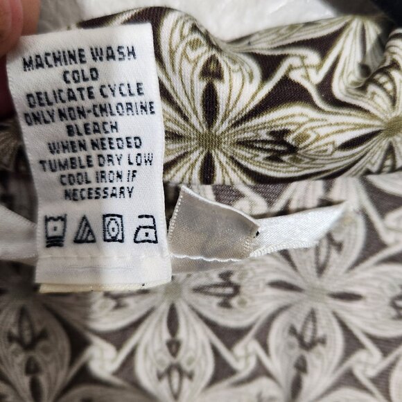 Max Studio Womens Floral Print Wrap Dress XL Polyester/Spandex Brown & Beige - Picture 3 of 13